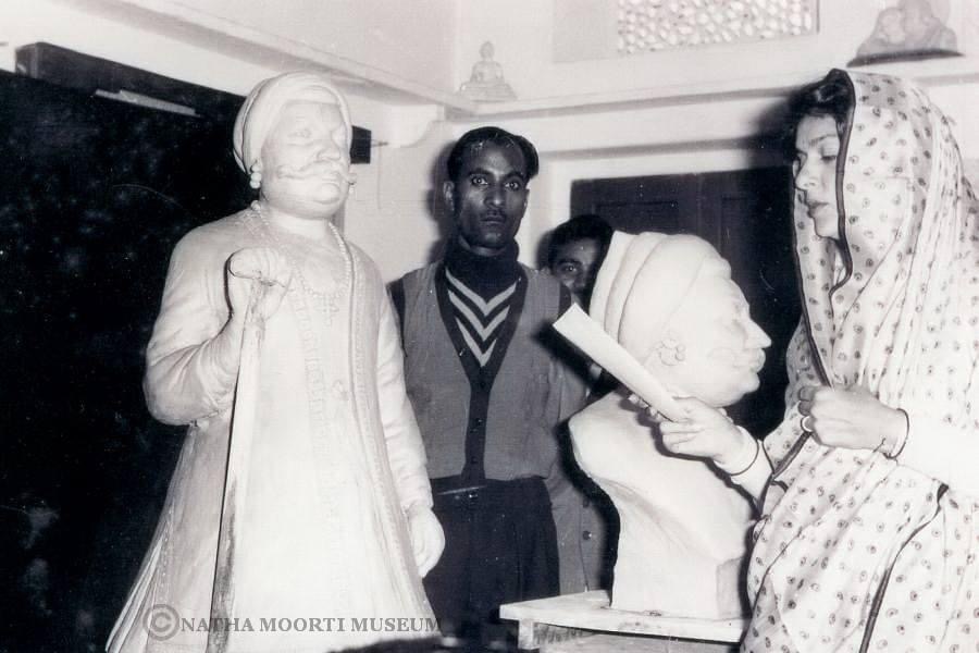 Marble Statue with Maharani Gayatri Devi